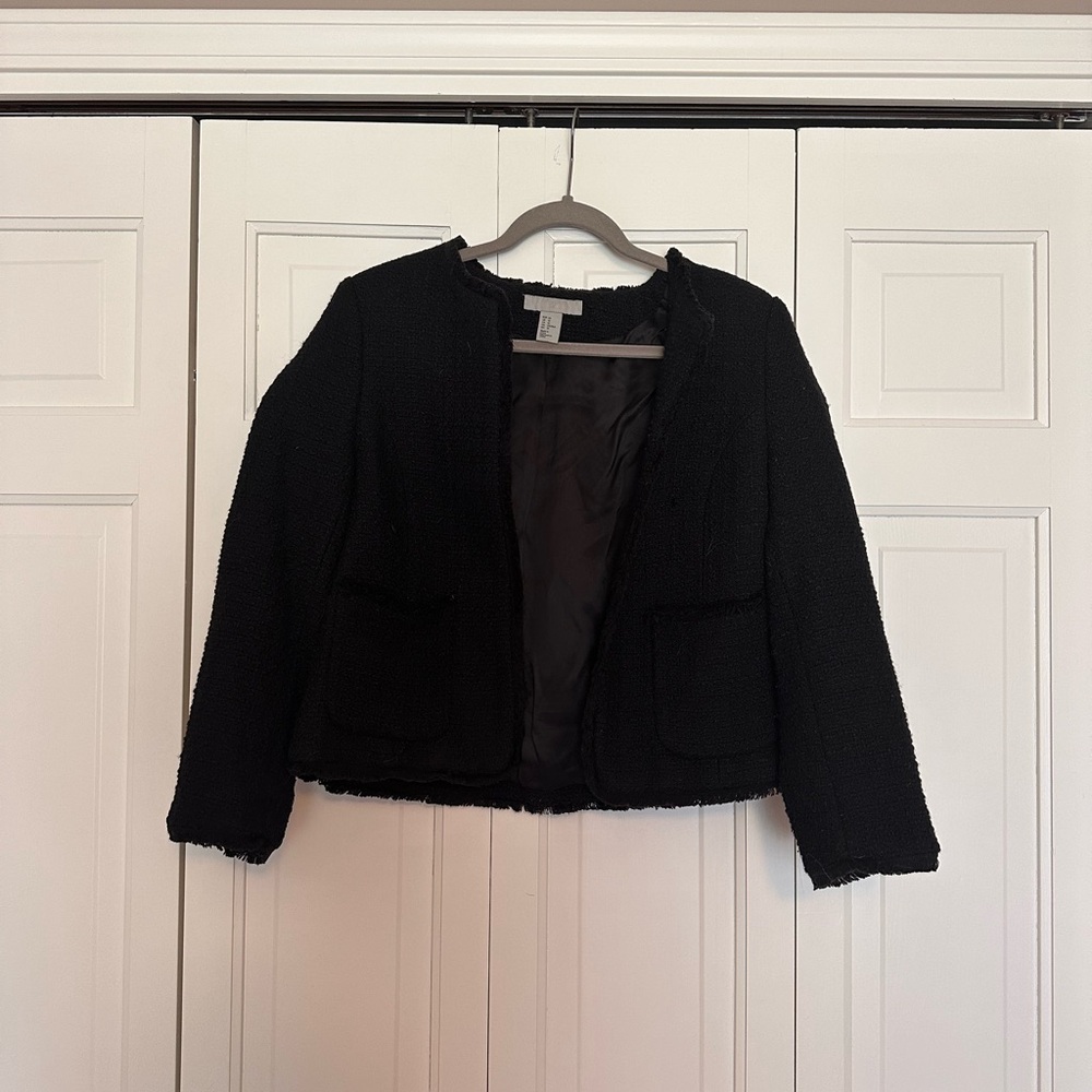 H&M Black Textured Blazer